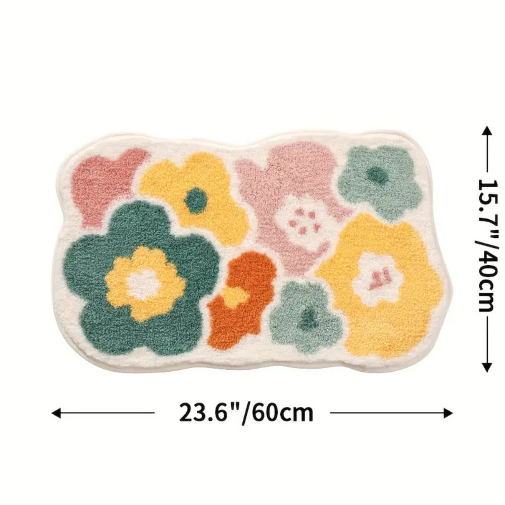 Floral Tufted Absorbent Bath Mat