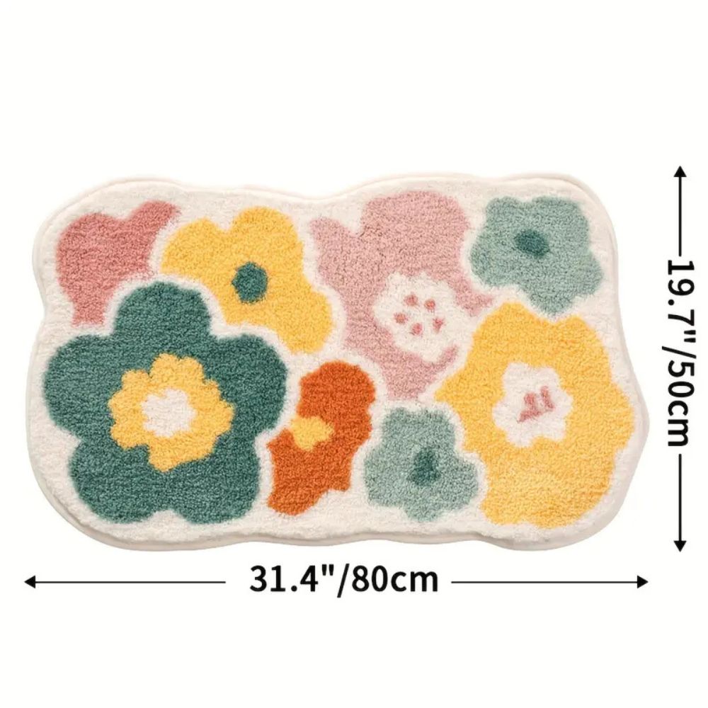 Floral Tufted Absorbent Bath Mat