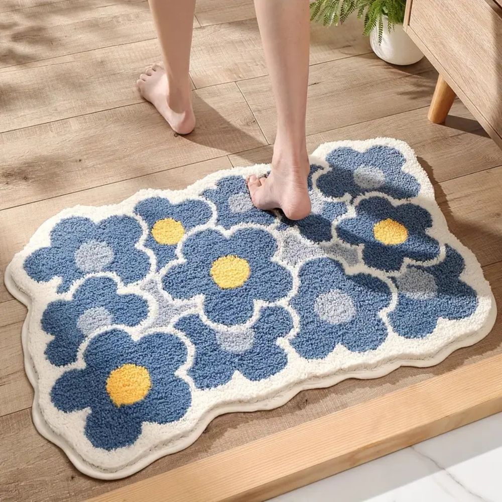 Floral Tufted Absorbent Bath Mat