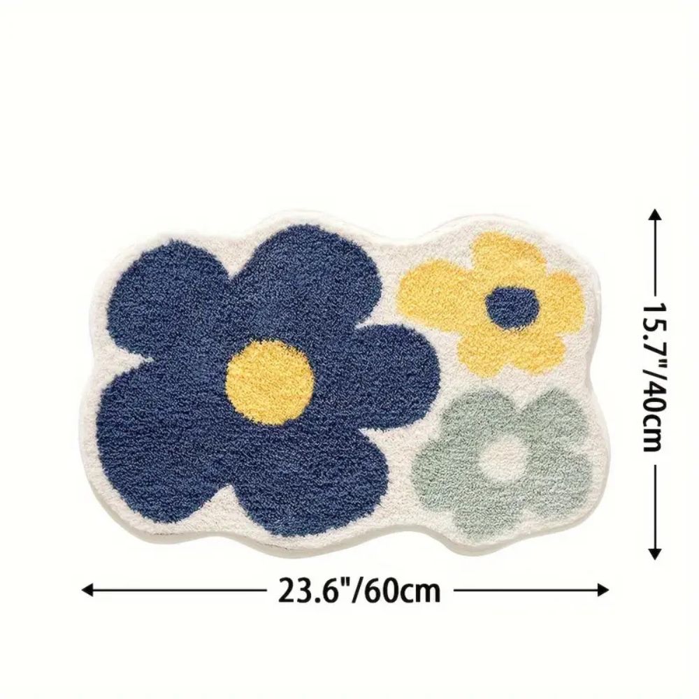 Floral Tufted Absorbent Bath Mat
