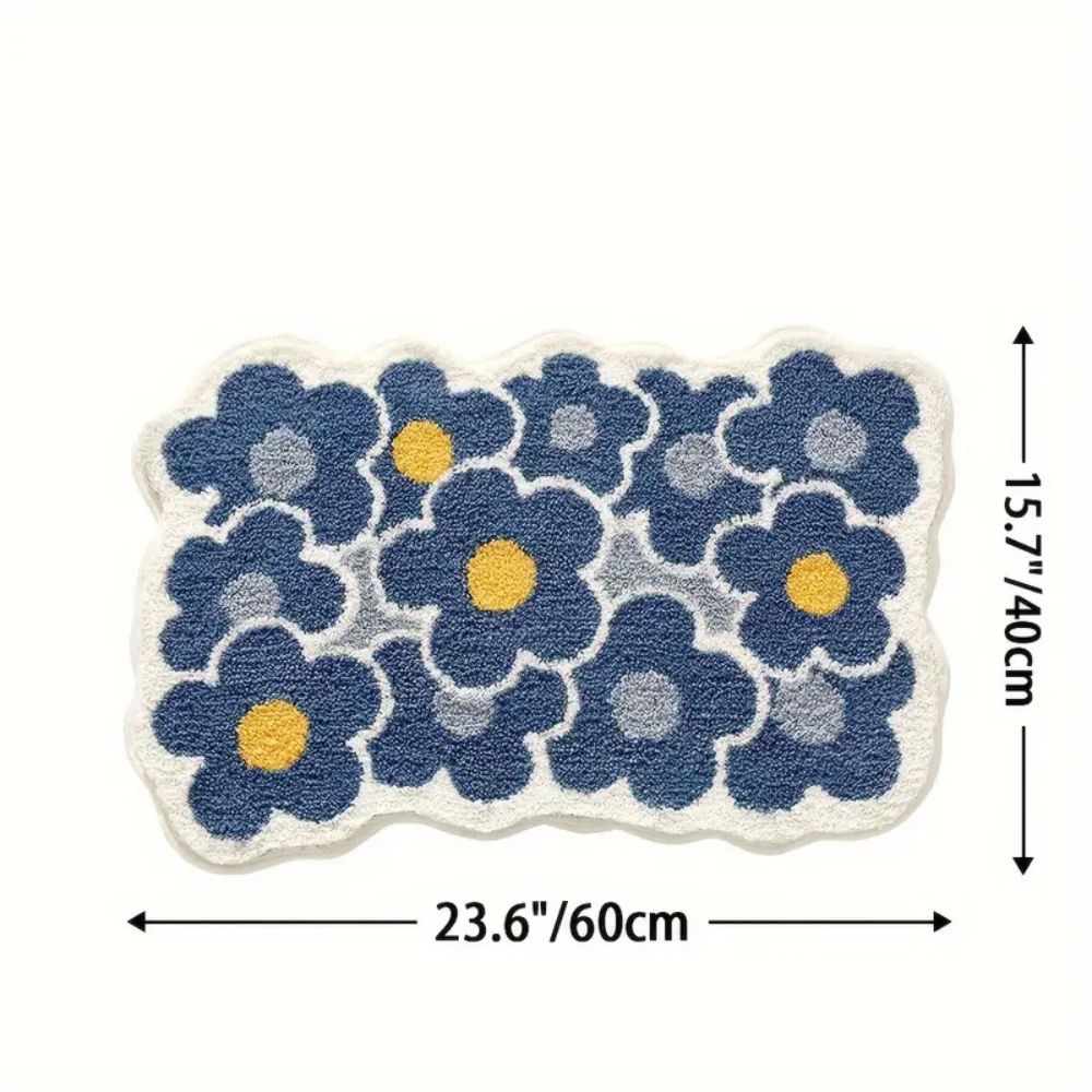 Floral Tufted Absorbent Bath Mat