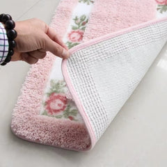 Floral Border Absorbent Bath Mat