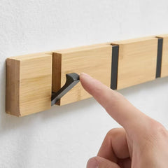 Functional Flip Wooden Wall Hook Rack