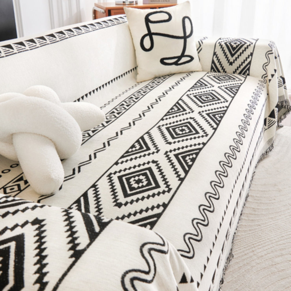Geometric Boho Sofa Cover Throw