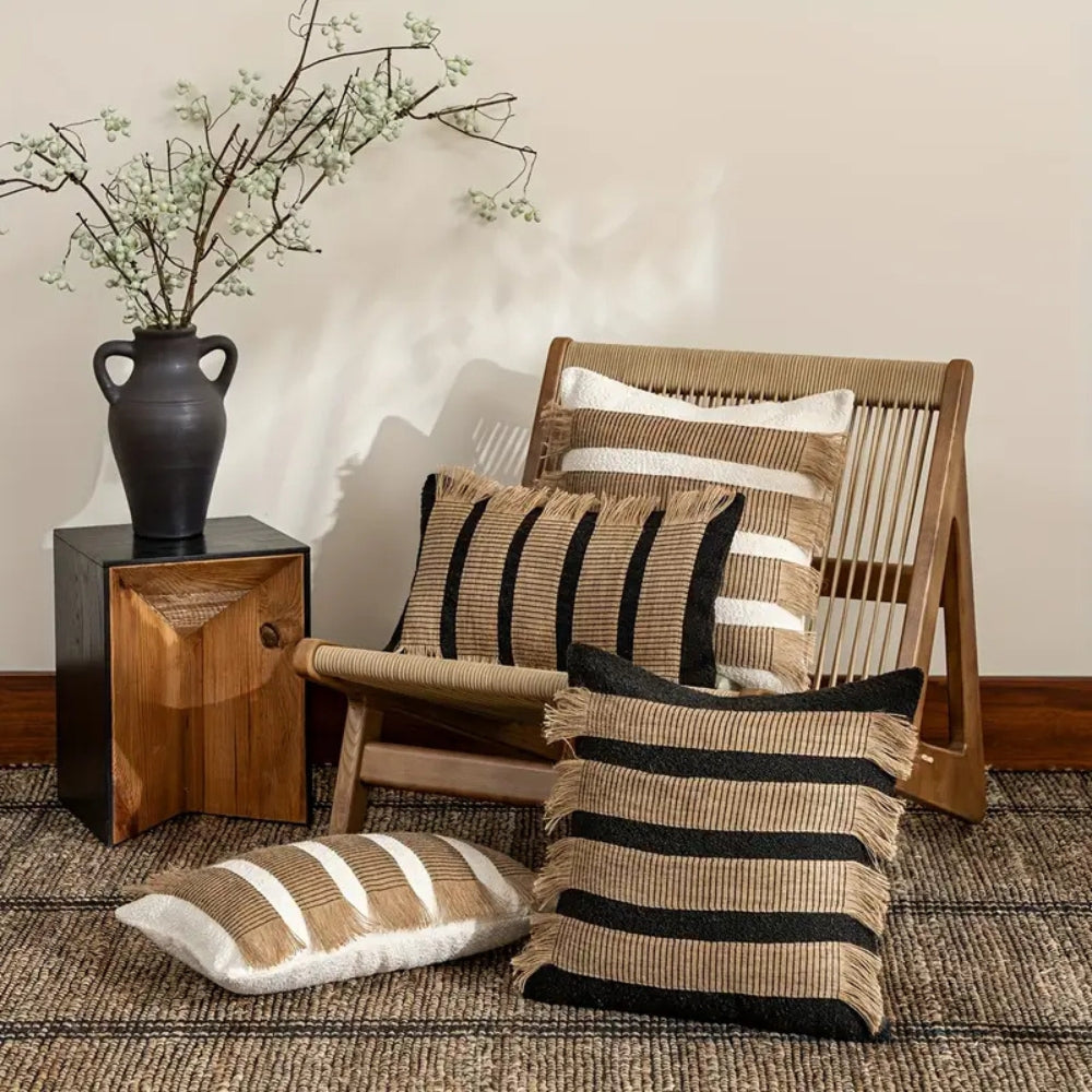 Handwoven Bohemian Stripe Cushion Cover