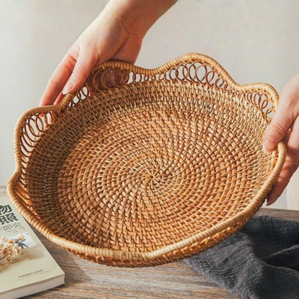 Handwoven Rattan Floral Basket