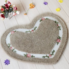 Heart Floral Tufted Bath Mat