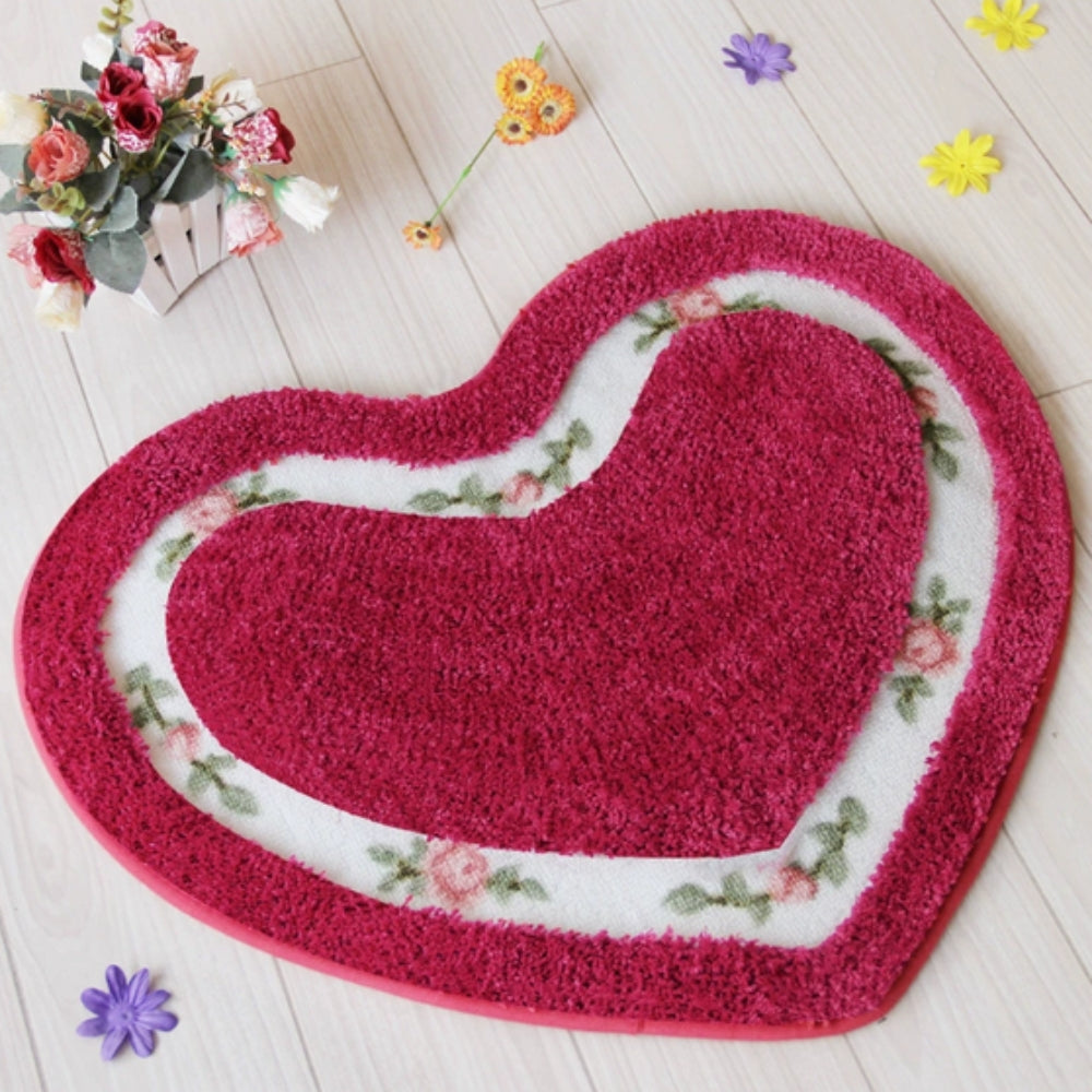 Heart Floral Tufted Bath Mat