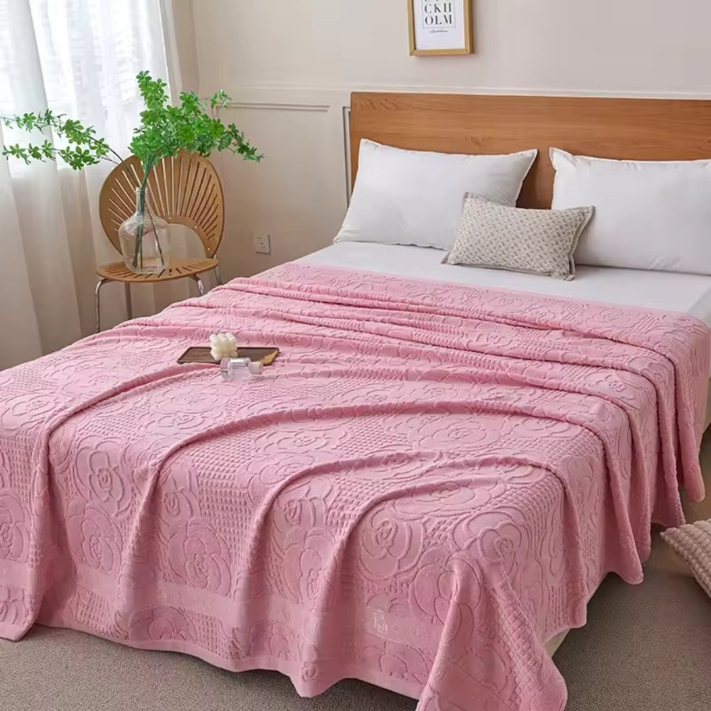 Flora Terry Cotton Weave Blanket