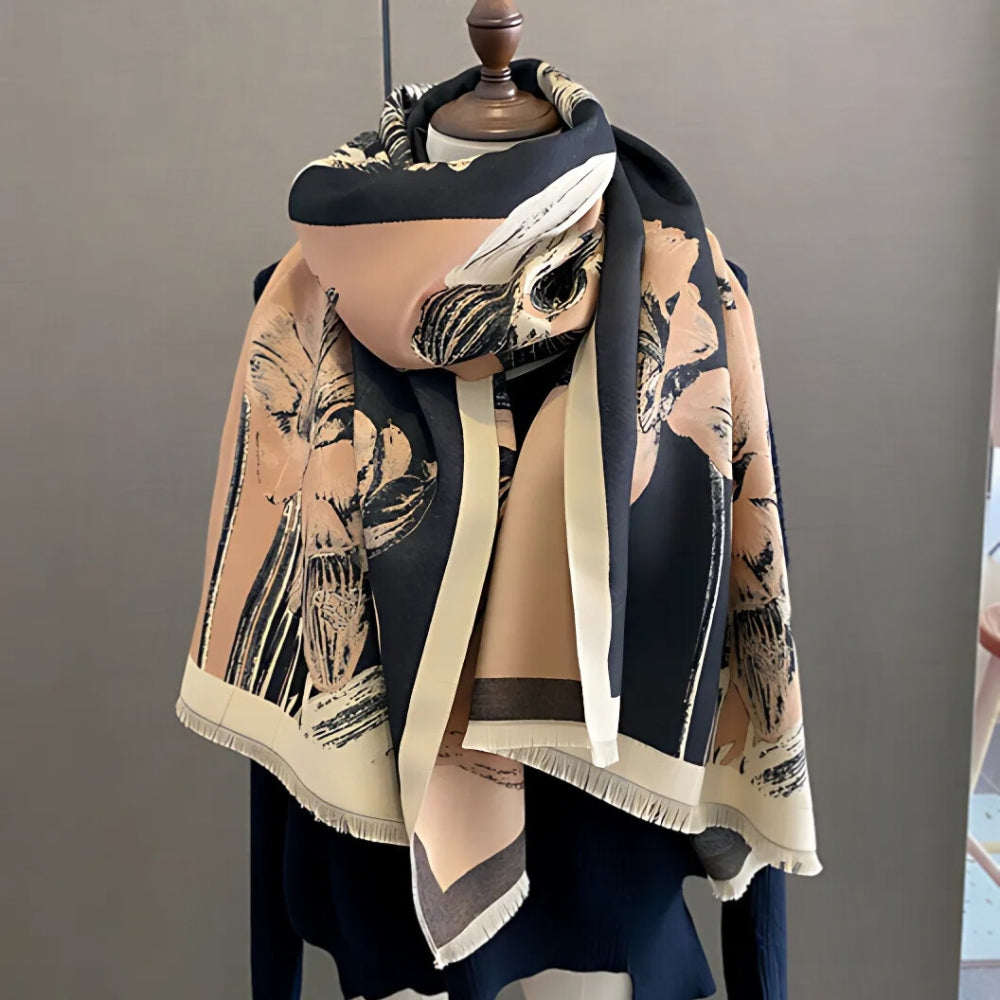Iris Floral Soft Scarf Shawl