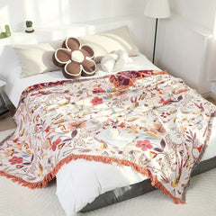 Jungle Bloom Reversible Cotton Blanket