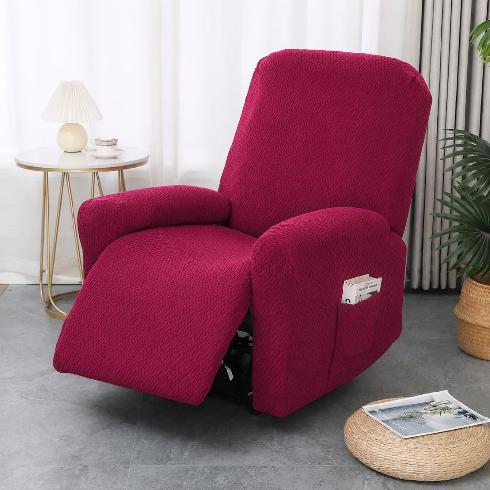 Juno Fitted Recliner Chair Cover Soft Pocket