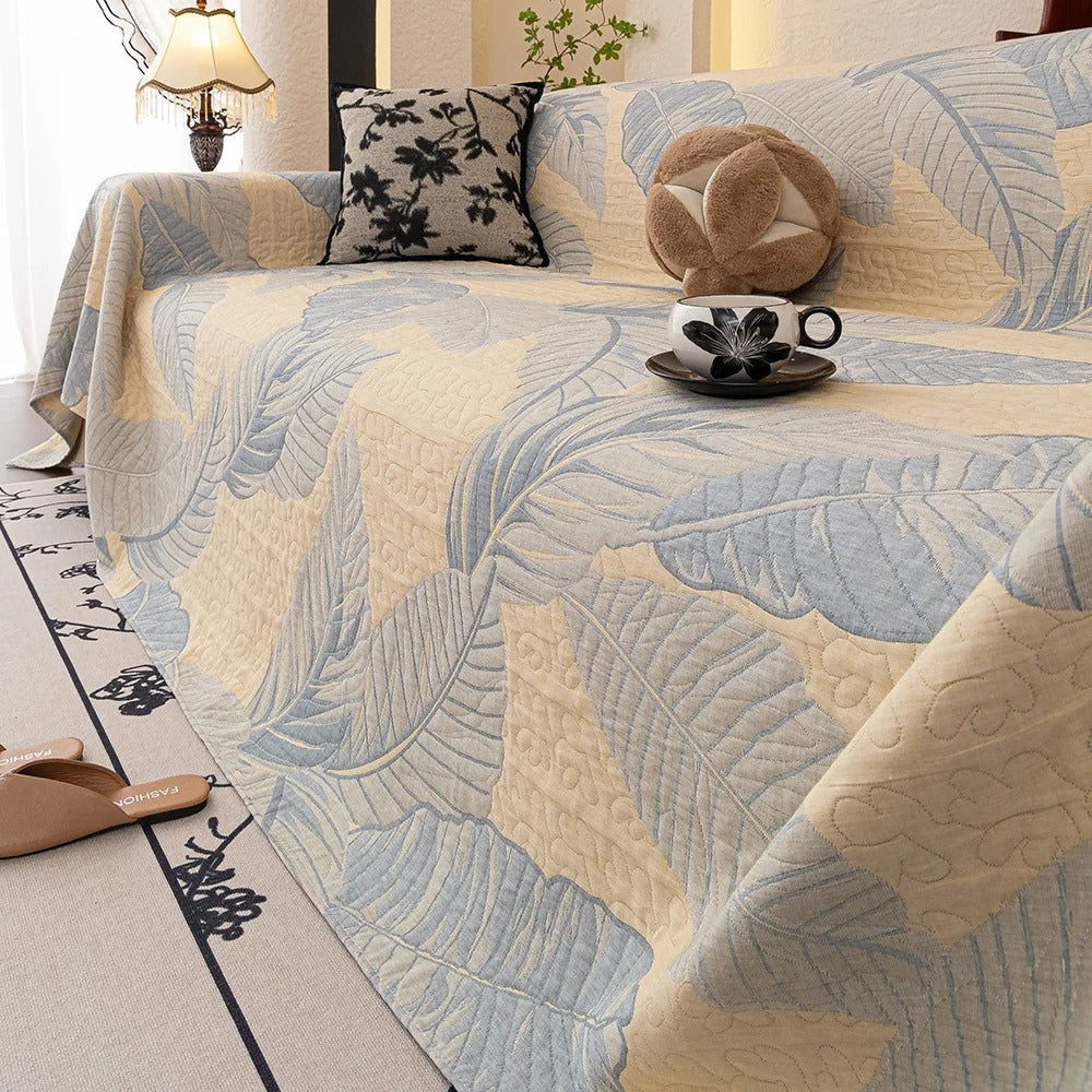 Leaf Pattern Gauze Sofa Cover
