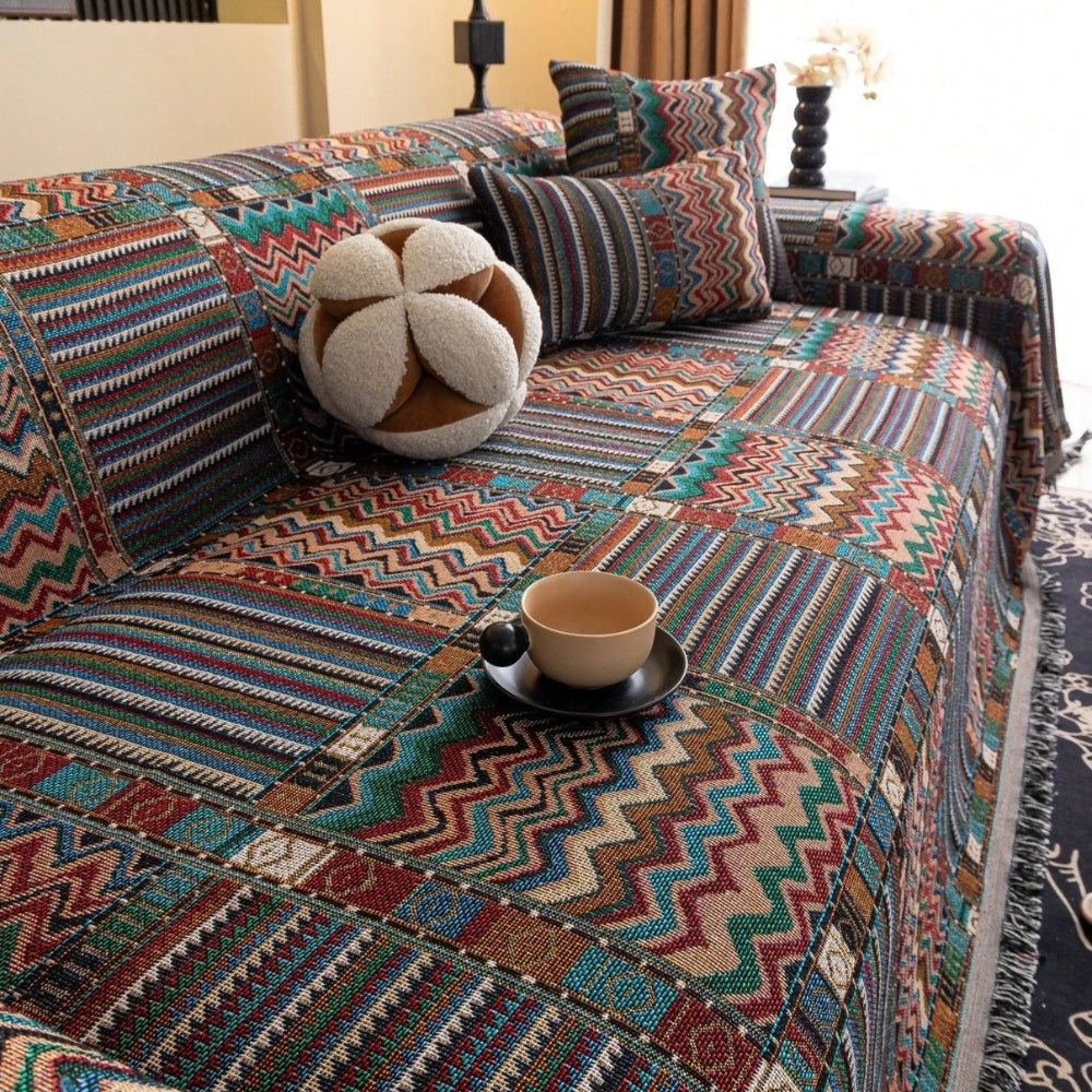 Aurora Stripes Boho Sofa Cover